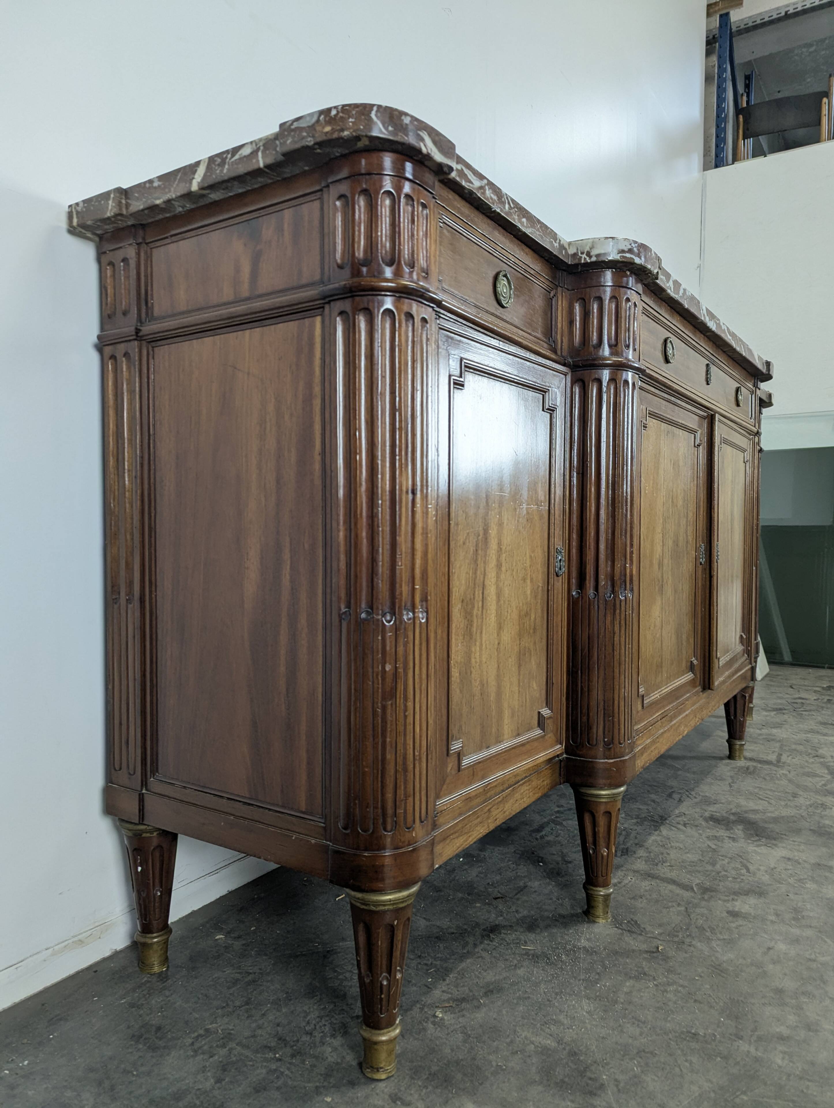 Louis XVI style enfilade in mahogany, late 19th century.