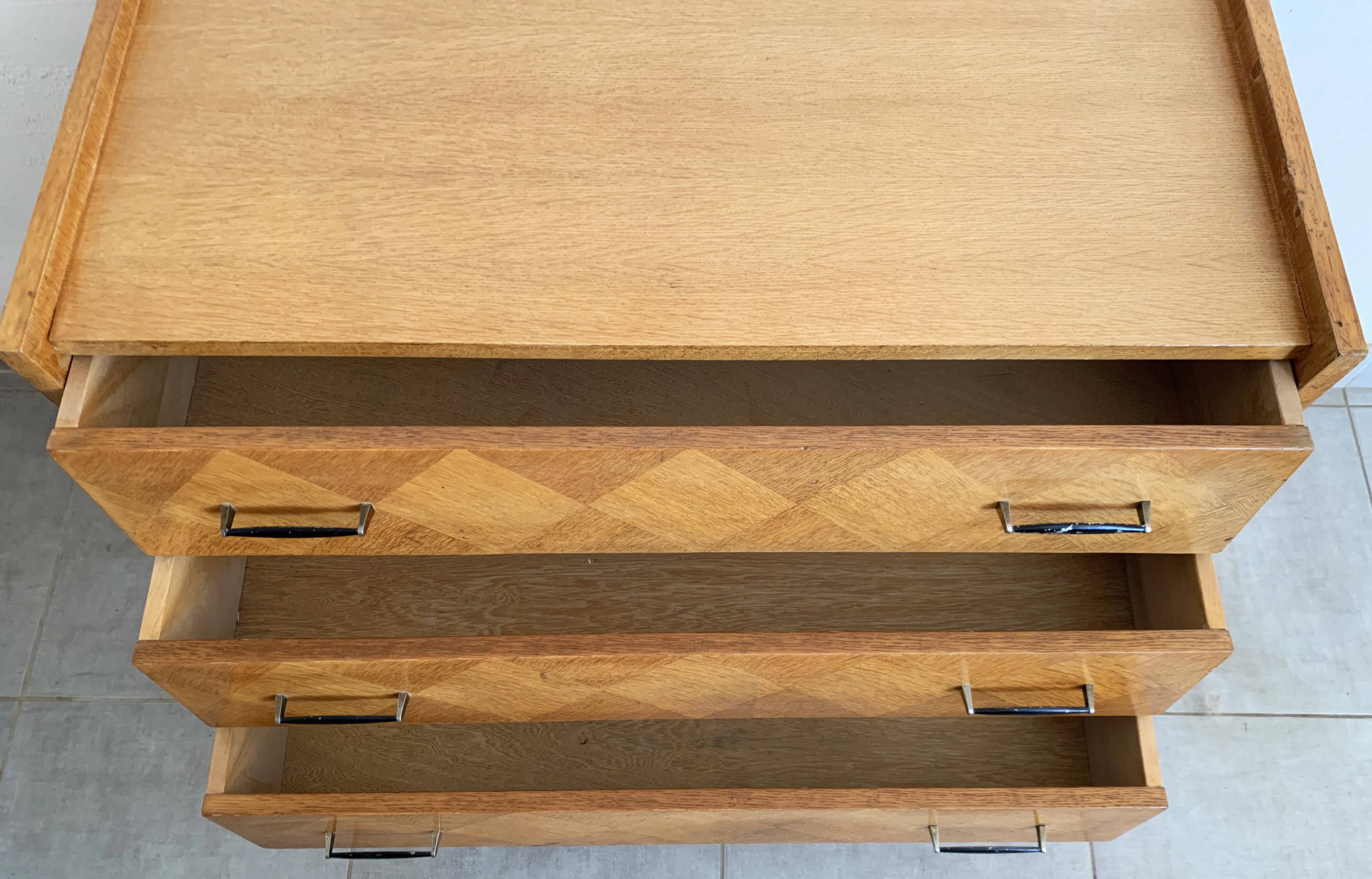 Oak chest of drawers from the scandinavian 60s