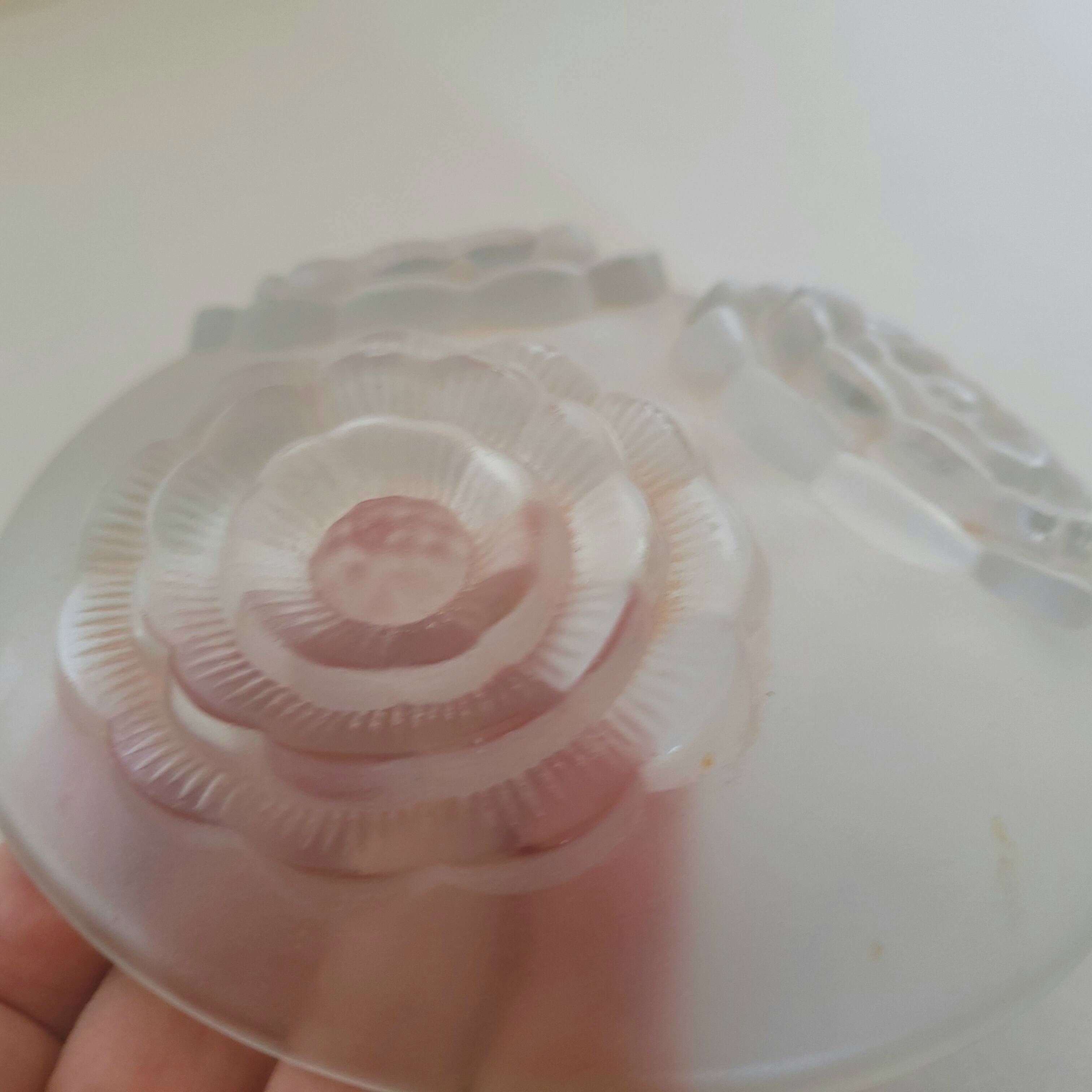 Small polished glass bowl, Art Nouveau period.