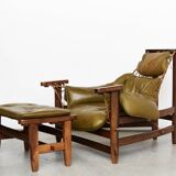 Jean Gillon "Jangada" Lounge Chair & Ottoman for Italma Wood Art, 1968