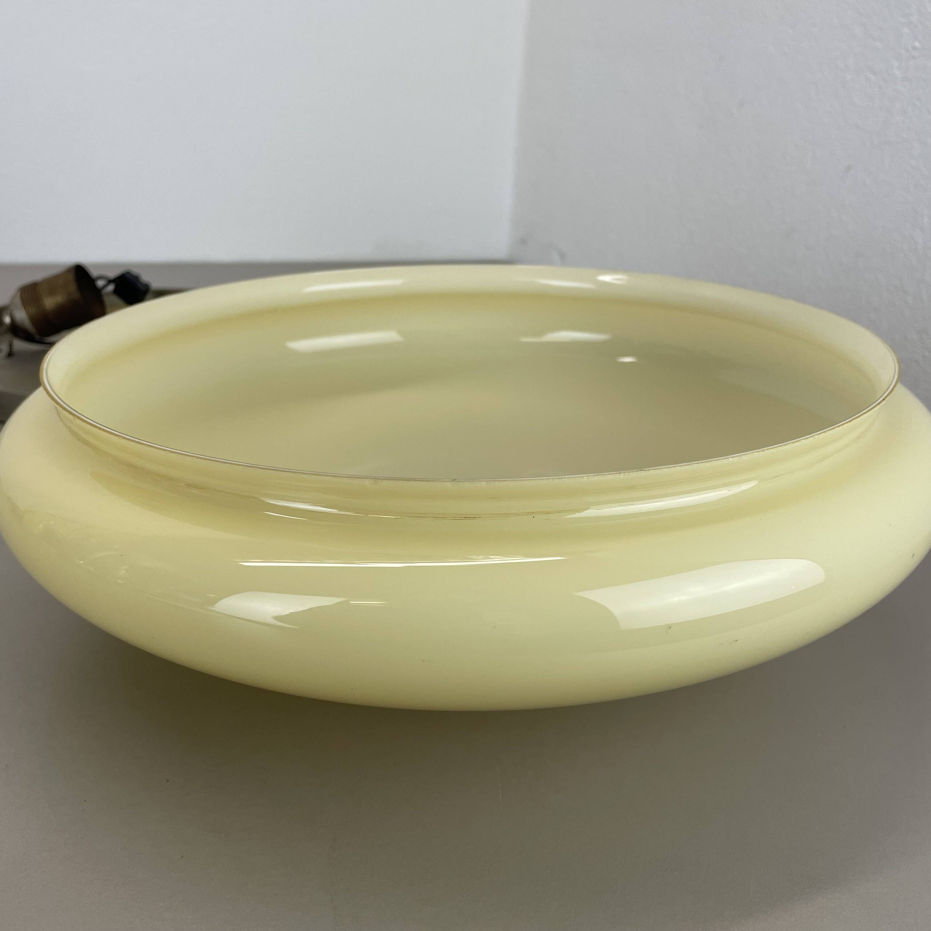 Large modernist art deco metal plafoniere ceiling flushmount light, france