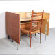 Vintage teak desk in cabinet, 1960s