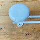 Metal wall coat rack 2 white hooks 60s.