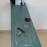 Console tray wood base footing steel
