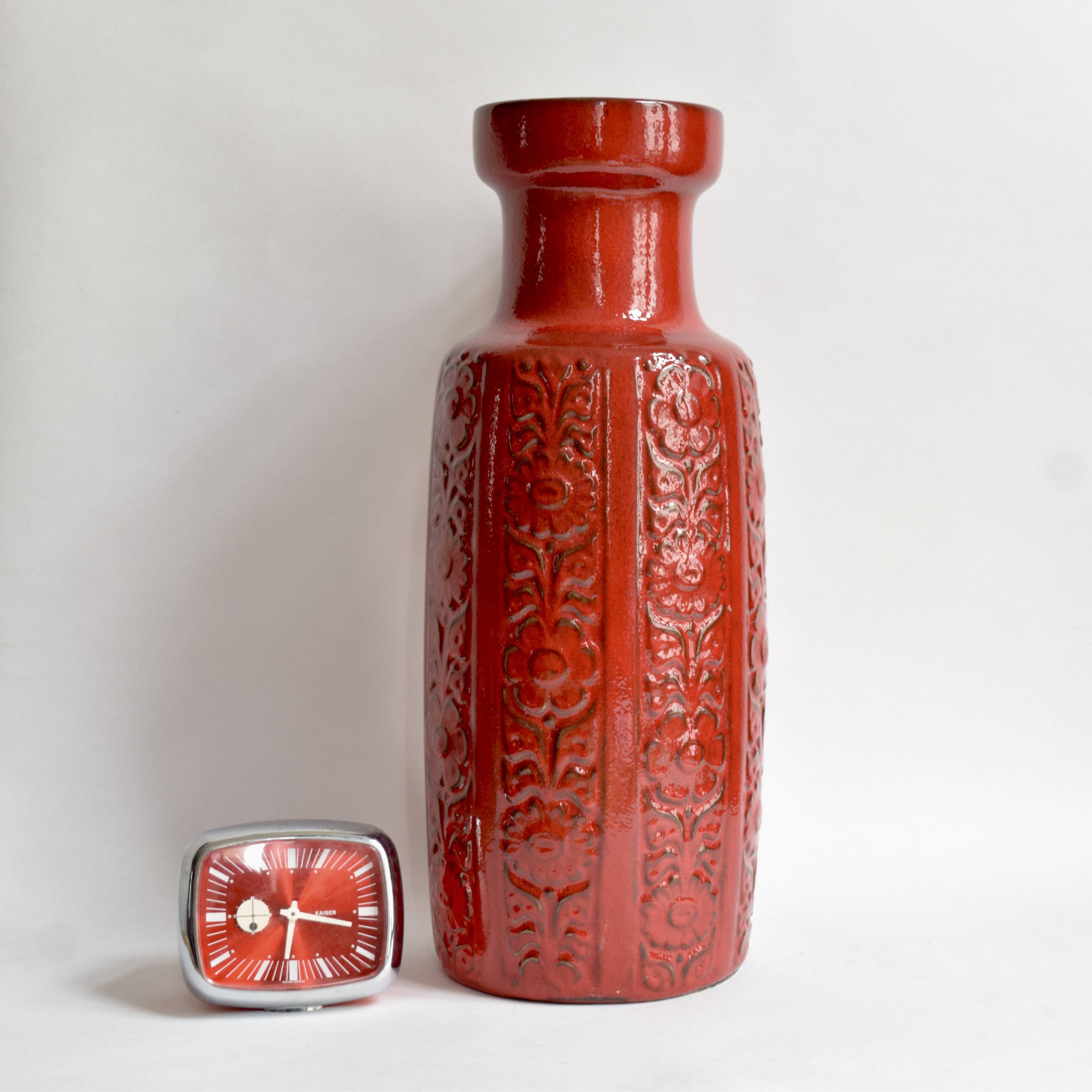Red vase Scheurich Keramik - West Germany 480 46 - Nizza decor.