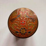 Boîte décor oiseaux fleurs laiton