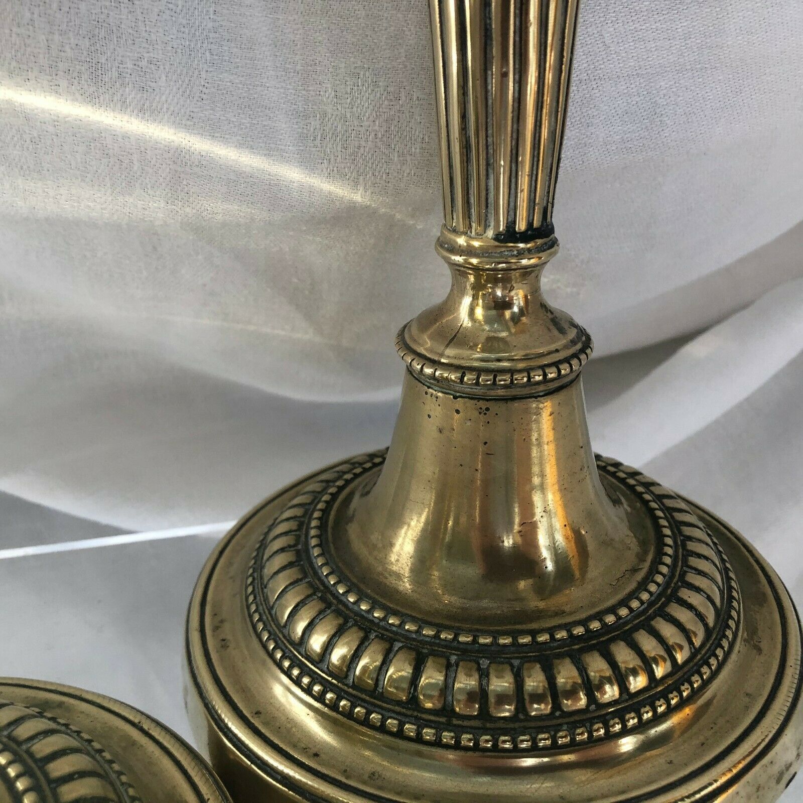 Pair of candlesticks in bronze and brass 18th century Louis XVI era