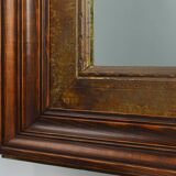 Wooden Mirror with Copper Details, Belgium 1970s