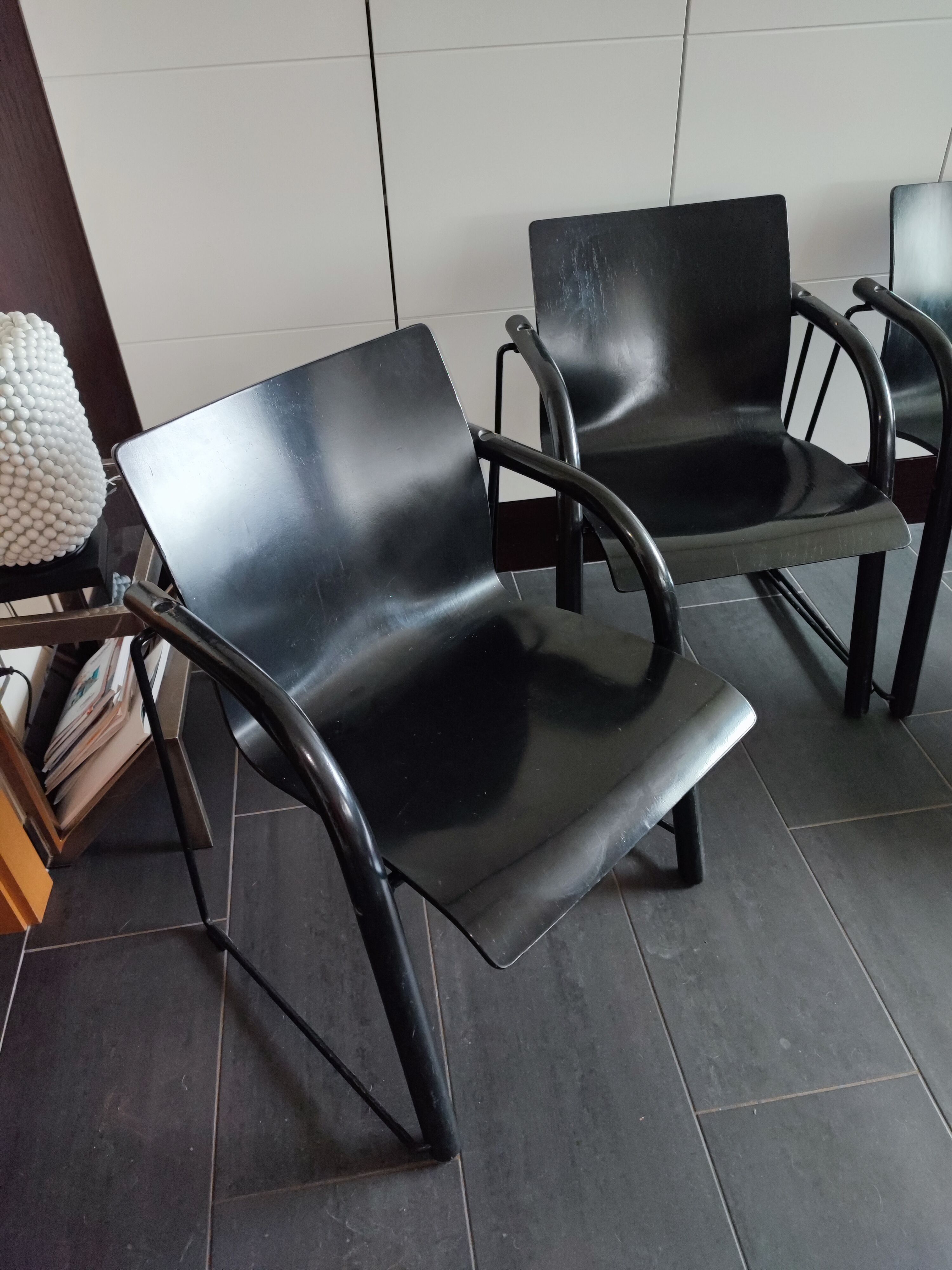 Thonet S320 black chairs