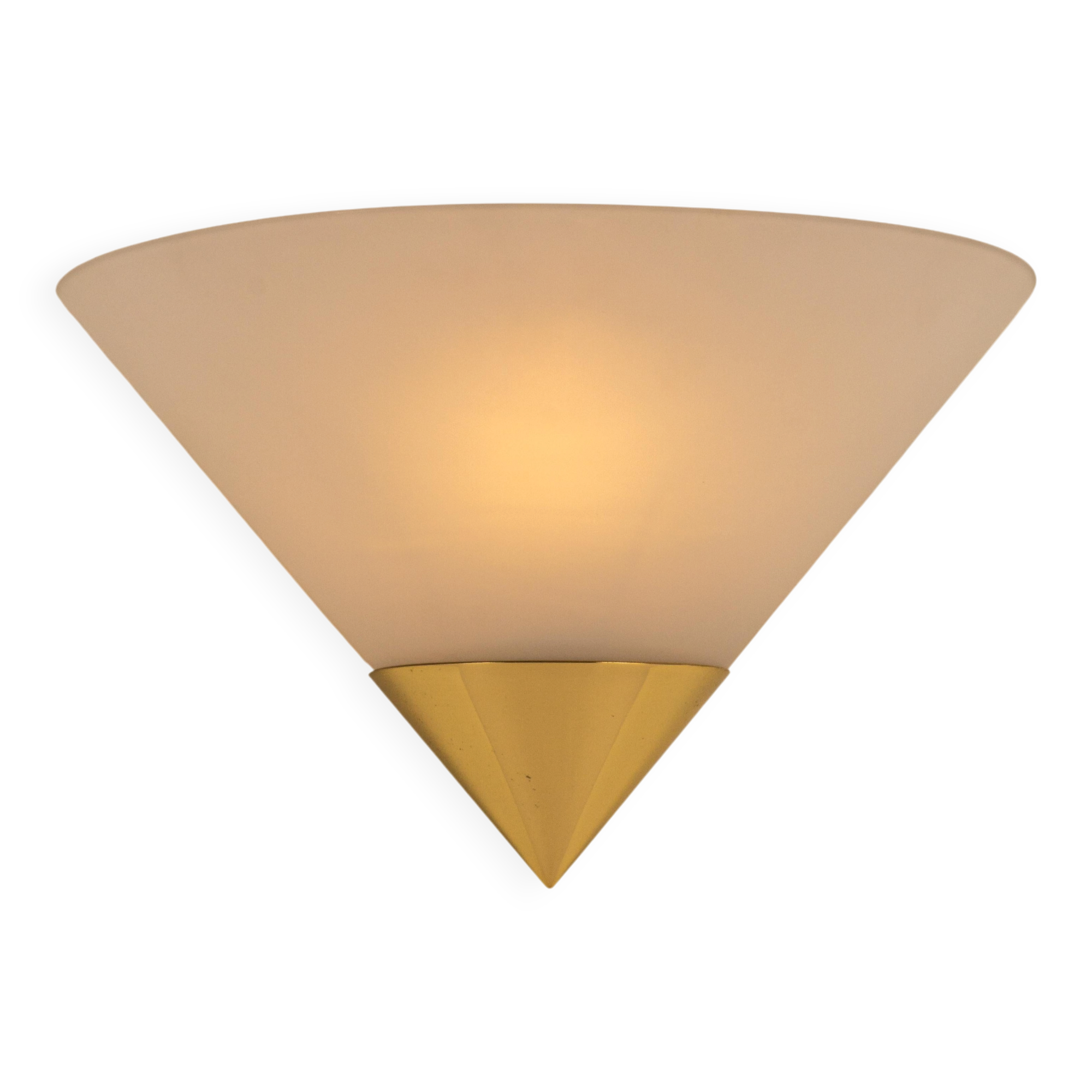 Pair of opal glass wall lights designed by Limburg, Germany.