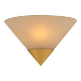 Pair of opal glass wall lights designed by Limburg, Germany.