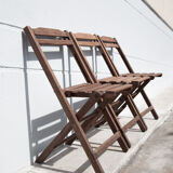 Lot 3 folding chairs wood