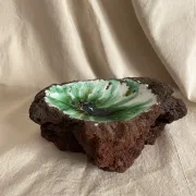 Lava stone enamelled catchall, 1970s