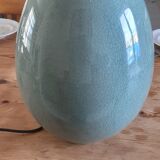 Celadon green cracked earthenware egg lamp foot