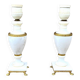 Pair of elegant antique lamp bases in alabaster and gilt brass