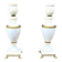 Pair of elegant antique lamp bases in alabaster and gilt brass