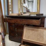 Chest of drawers in wood and gray marble with 4 drawers nineteenth century
