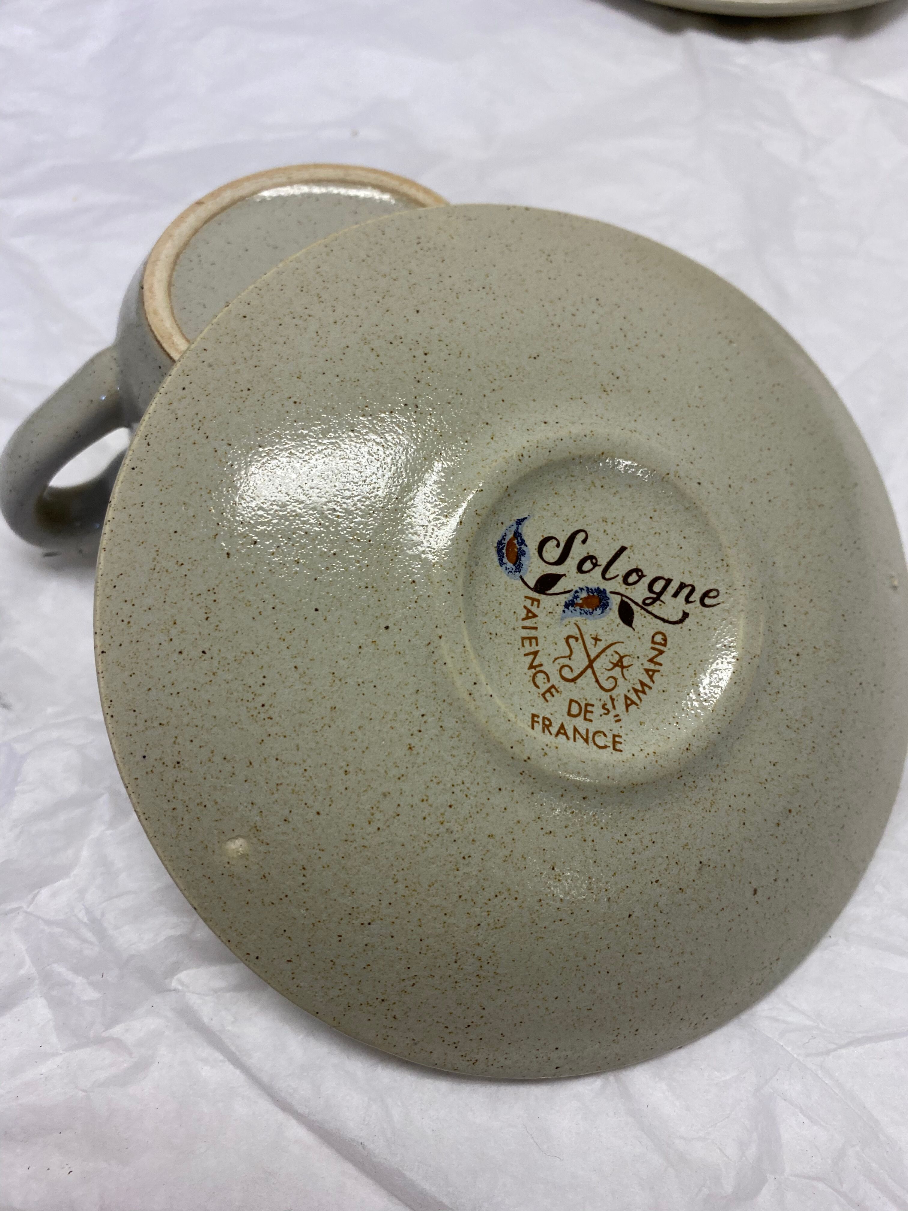 Saint Amand vintage sandstone set of 6 cups