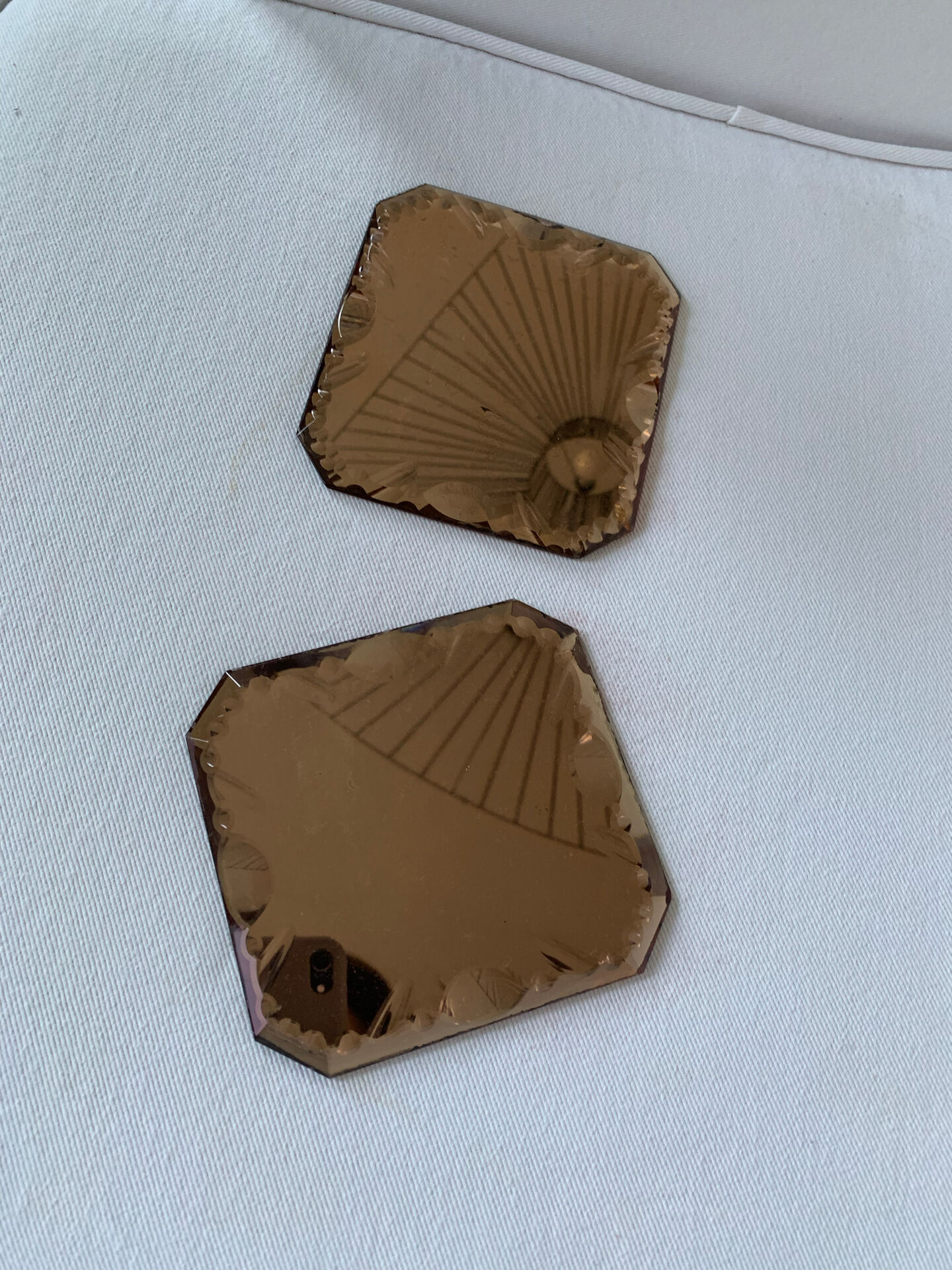 Set of two vintage bevelled mirrors