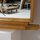 Solid oak mirror 1960s 50x114cm
