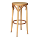 Beautiful curved blond wood caned stool. 1940s/1950s.