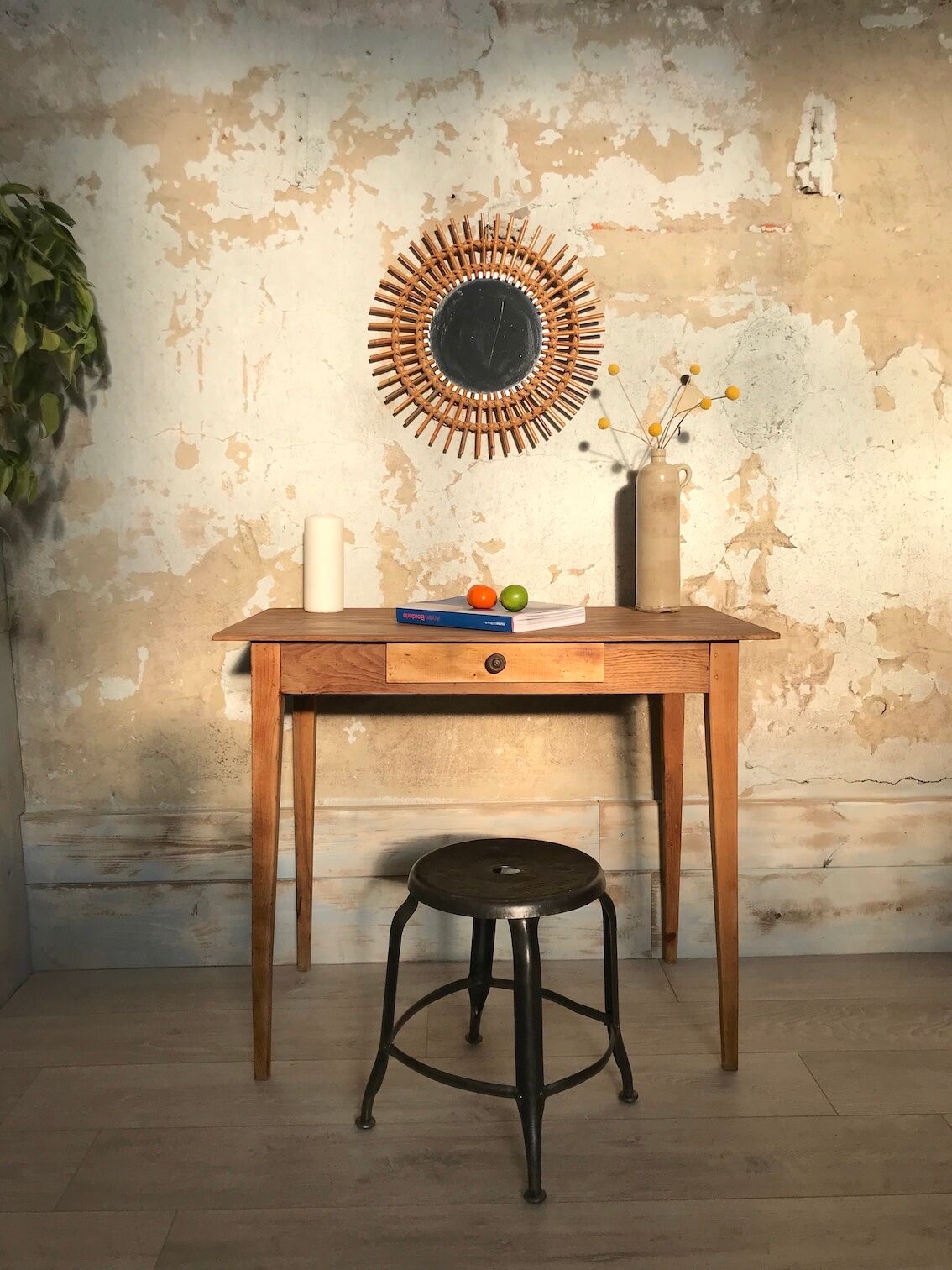 Table d'appoint esprit table de ferme