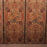 four-panel screen painted on 19th century fabric