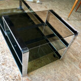 Smoked glass chrome coffee table