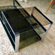 Table basse chromée verre fumé