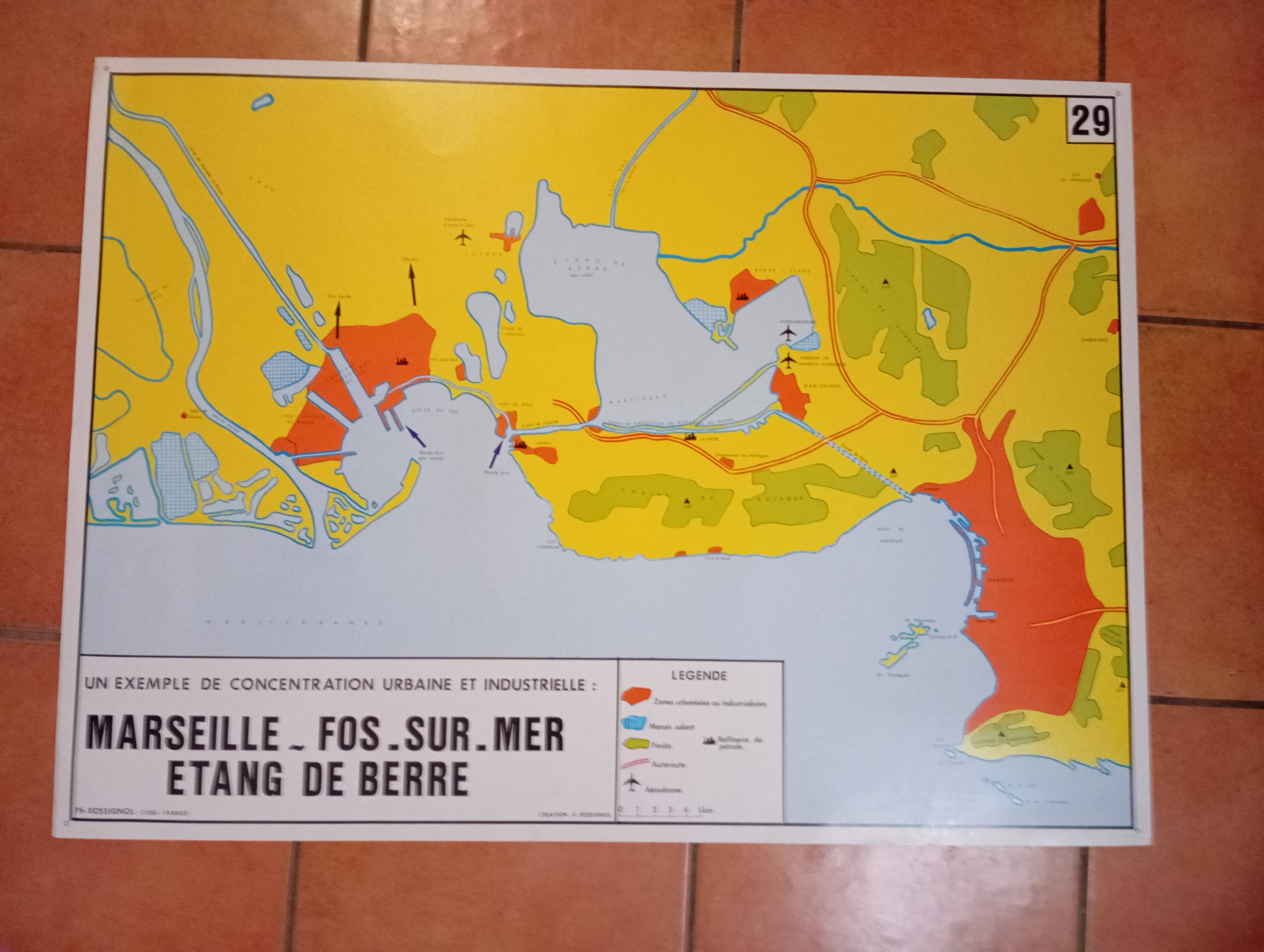School map marseille fos sur mer berre pond & france tourism thermal spa