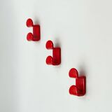 Patères murales Ambrogio Rossari pour Gedy, rouge brillant, lot de 3