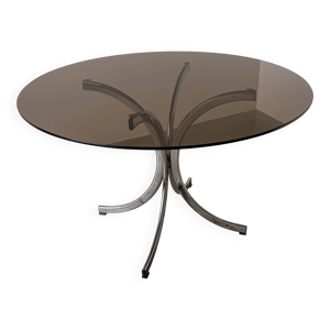 Table à manger italienne - verre chrome