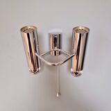 Double wall light in chromed metal, G. SCOLARI, 70s