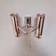Double wall light in chromed metal, G. SCOLARI, 70s