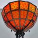 Large Art Deco Red Stained Glass Floor Lamp