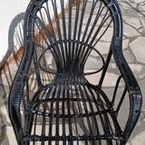 Fauteuil en rotin vintage