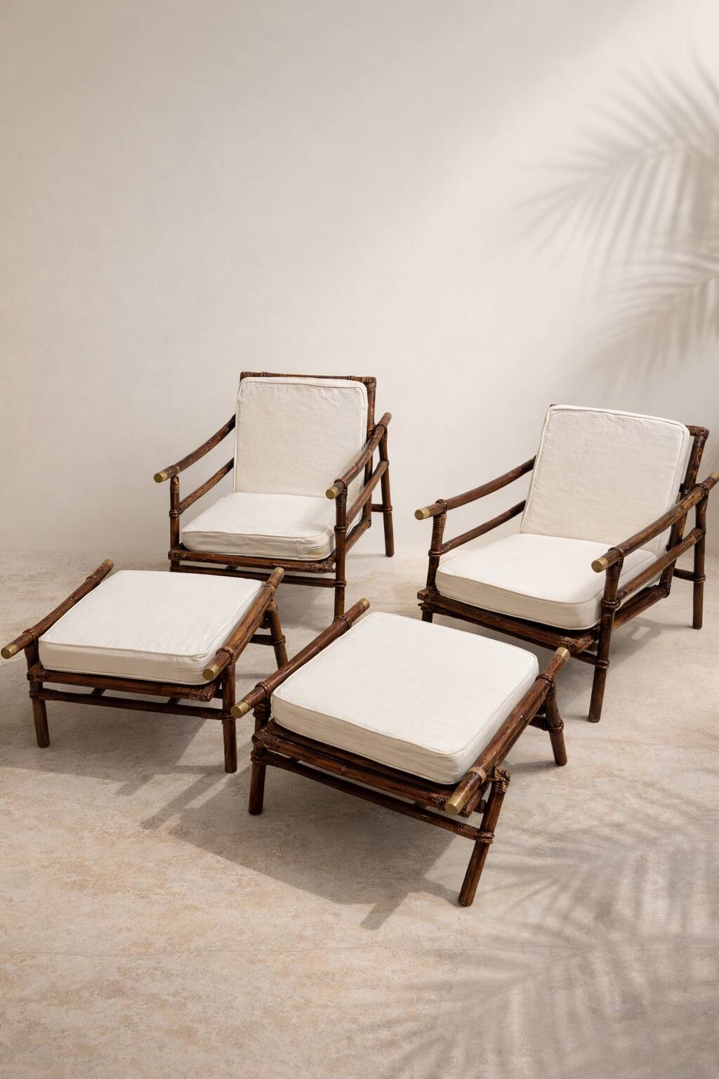 Pair of armchairs and ottomans by John Wisner Far Horizons – Ficks Reed, 1954