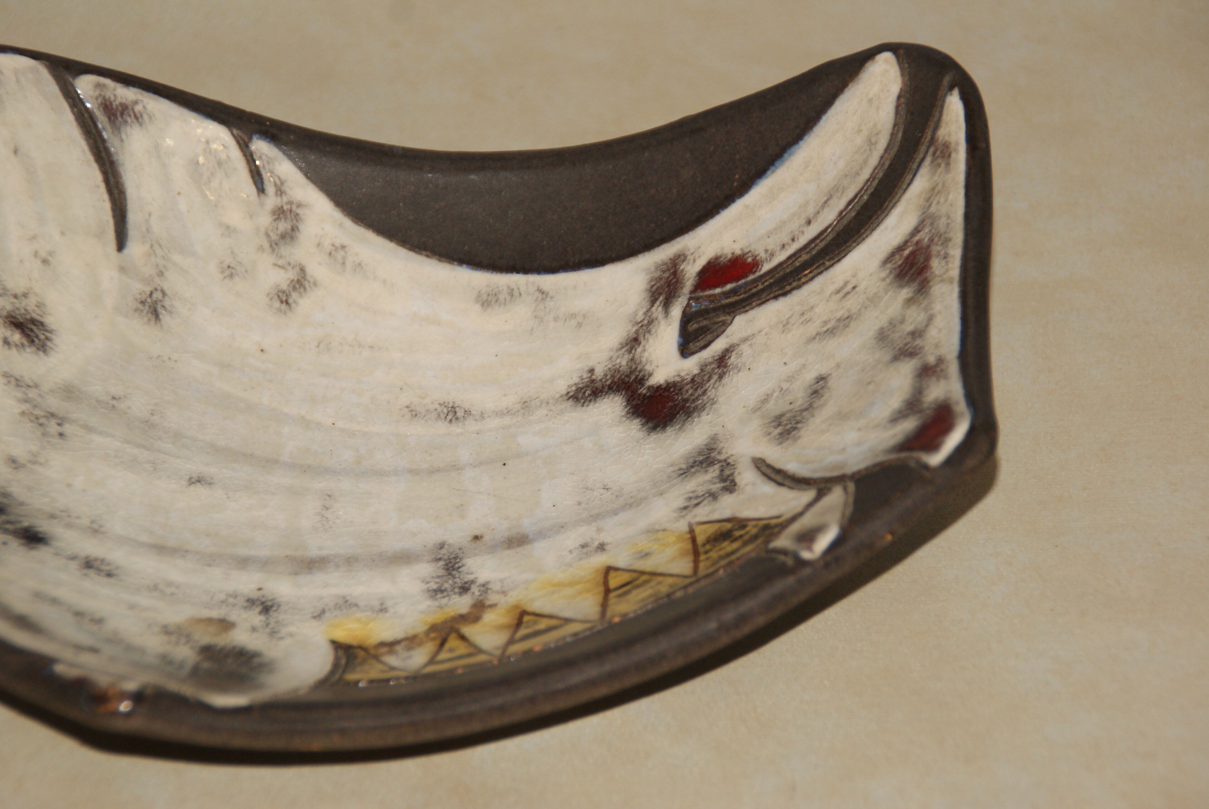 Empty Swiss ceramic pocket KOHLER BIEL pottery alpine pastures cow bell