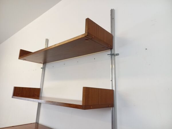 Bibliothèque étagère murale avec secrétaire bar vintage ARP Minvielle