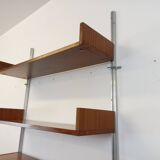 Wall shelf library with vintage ARP Minvielle secretary bar