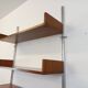 Wall shelf library with vintage ARP Minvielle secretary bar