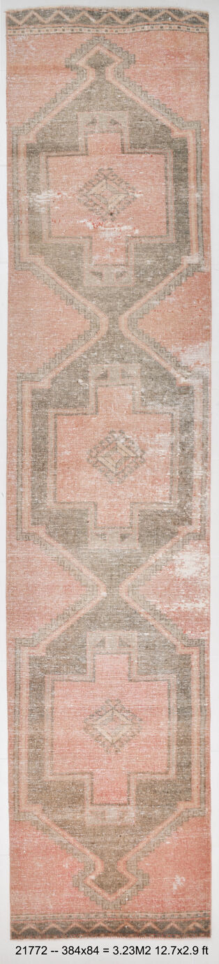 3x12 Long Turkish Runner Rug,84x384Cm