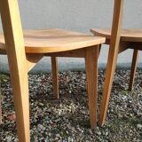 Pair of vintage solid wood bistro chairs