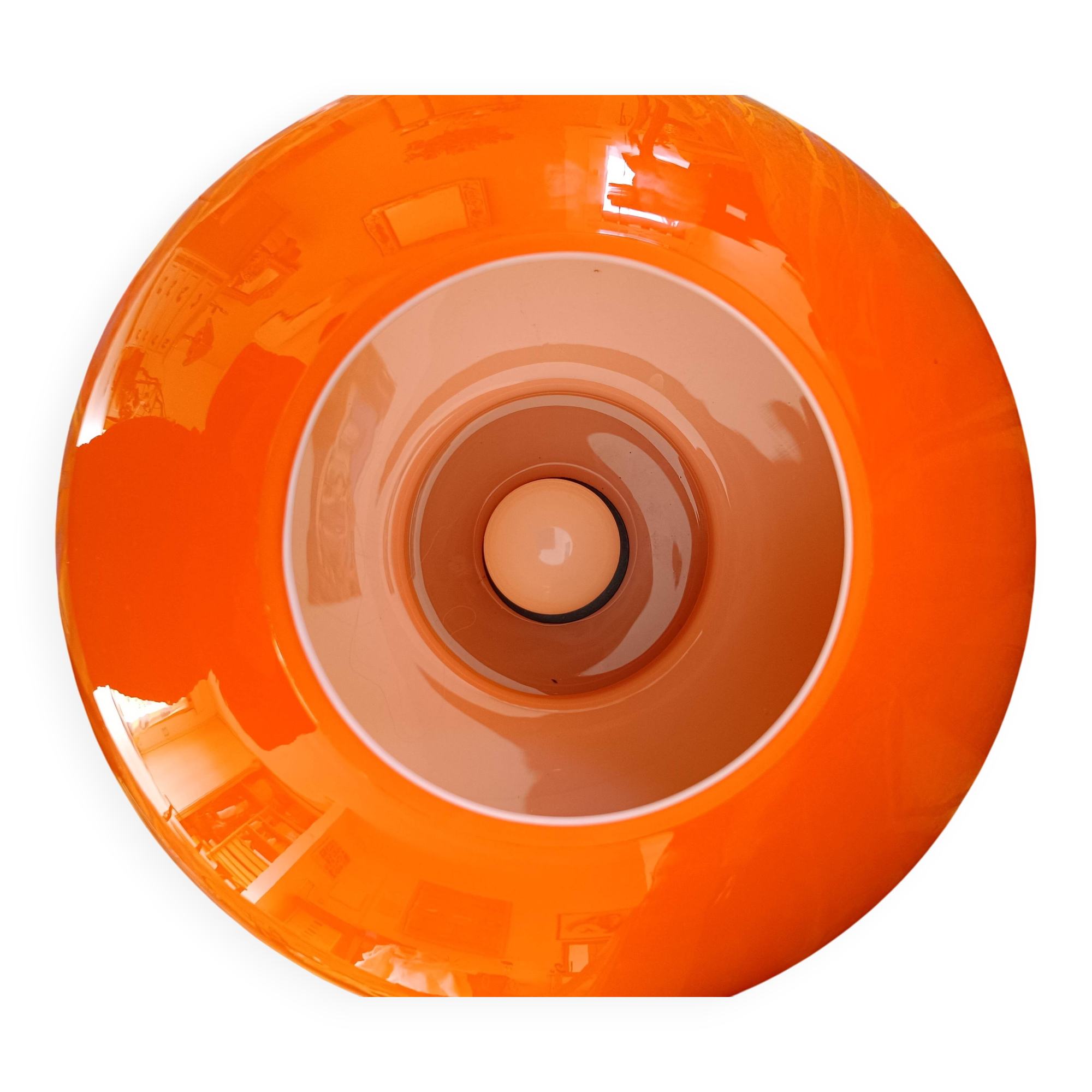 Lustre opaline orange années 70