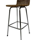 Ensemble de 4 tabourets de bar vintage Dirk van Sliedregt Rohe Noordwolde 1960