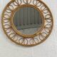 1950s round mirror in bamboo and rattan