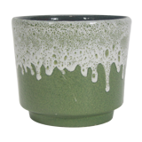 Green fat lava flower pot, 1970's