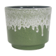 Green fat lava flower pot, 1970's
