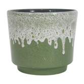 Green fat lava flower pot, 1970's