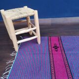 Tapis marocain berbère fait main en coton multicolore 140 x 220 cm